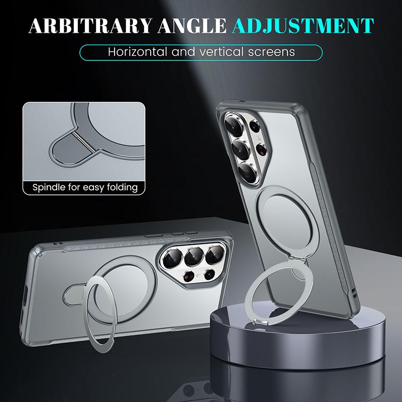 For Magsafe Kickstand Case for Samsung Galaxy S26 S25 S24 S23 Edge Plus Ultra A05 A06 A54 A16 A36 A56 A07 Magnetic Clear Cover