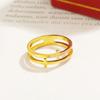 Double-Layer Cross Diamond Ring - Titanium Steel Minimalist Jewelry for Men and Women, Japan & South Korea Inspired