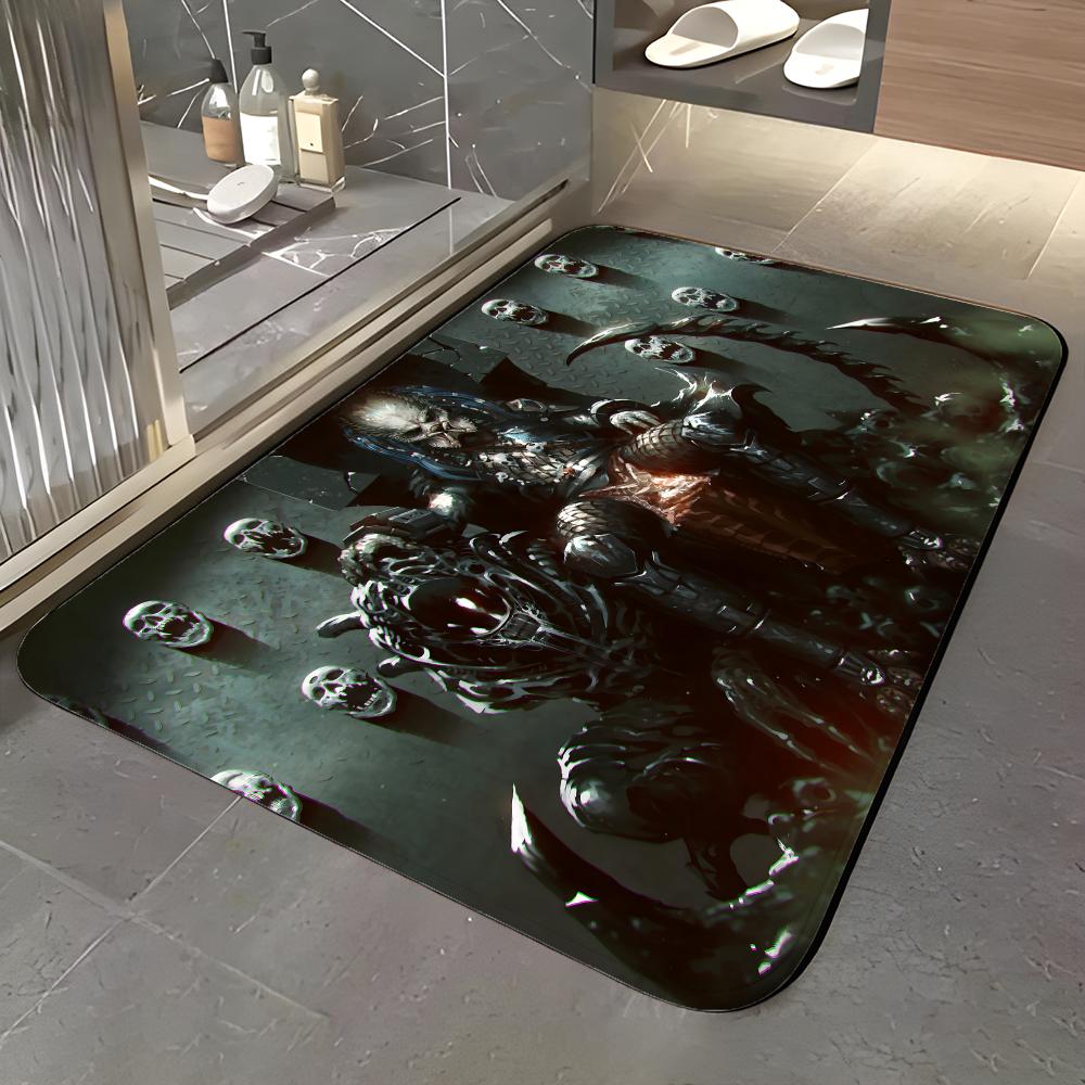 Monster Y-Yautja Floor Mat Soft Flannel Entrance Door Mat Non Slip Absorbent Bathroom Bedroom Floor Rug