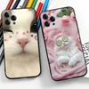 Cute Cat Phone Case For IPhone 17 Air 16 15 14 13 Pro Max 11 12 Black Silicone Cover