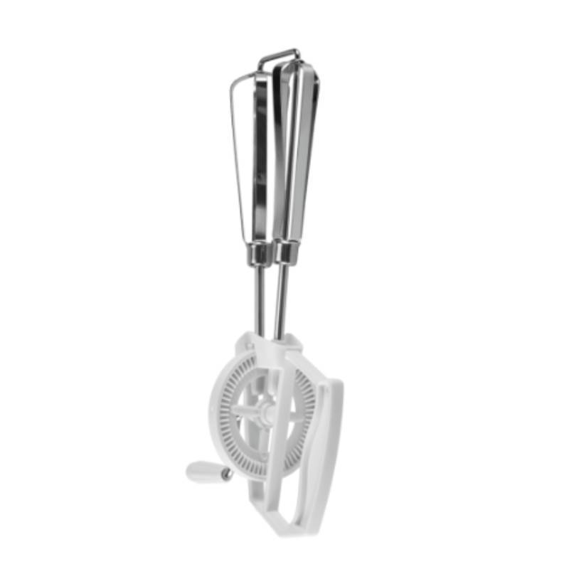 Stainless Steel Handheld Manual Egg Beater With Splash Guard For Home Baking And Cooking