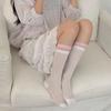 1 Pairs Breathable Japanese Long Socks Are All Size Cotton Socks Women Summer Thin Double Sports Style Knee High Calf Socks