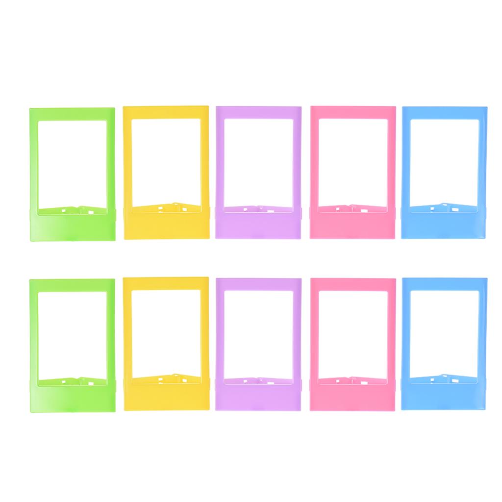 3 Mini Plastic Table Photo Frame for Fujifilm Instax Mini 8 7s 90 25 50s 9 SP 1 SP 2 Film, 10 Pack, 5 Colors