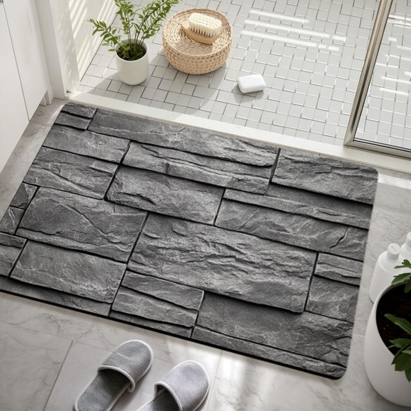 Natuursteen Textuur Diatomeeënaarde Mat Super Absorberend Sneldrogend Antislip Kleed voor Badkamer Kinderbadkamer Wastafelblad