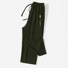 Women Casual Cotton And Linen Solid Drawstring Elastic Waist Long Straight Pants