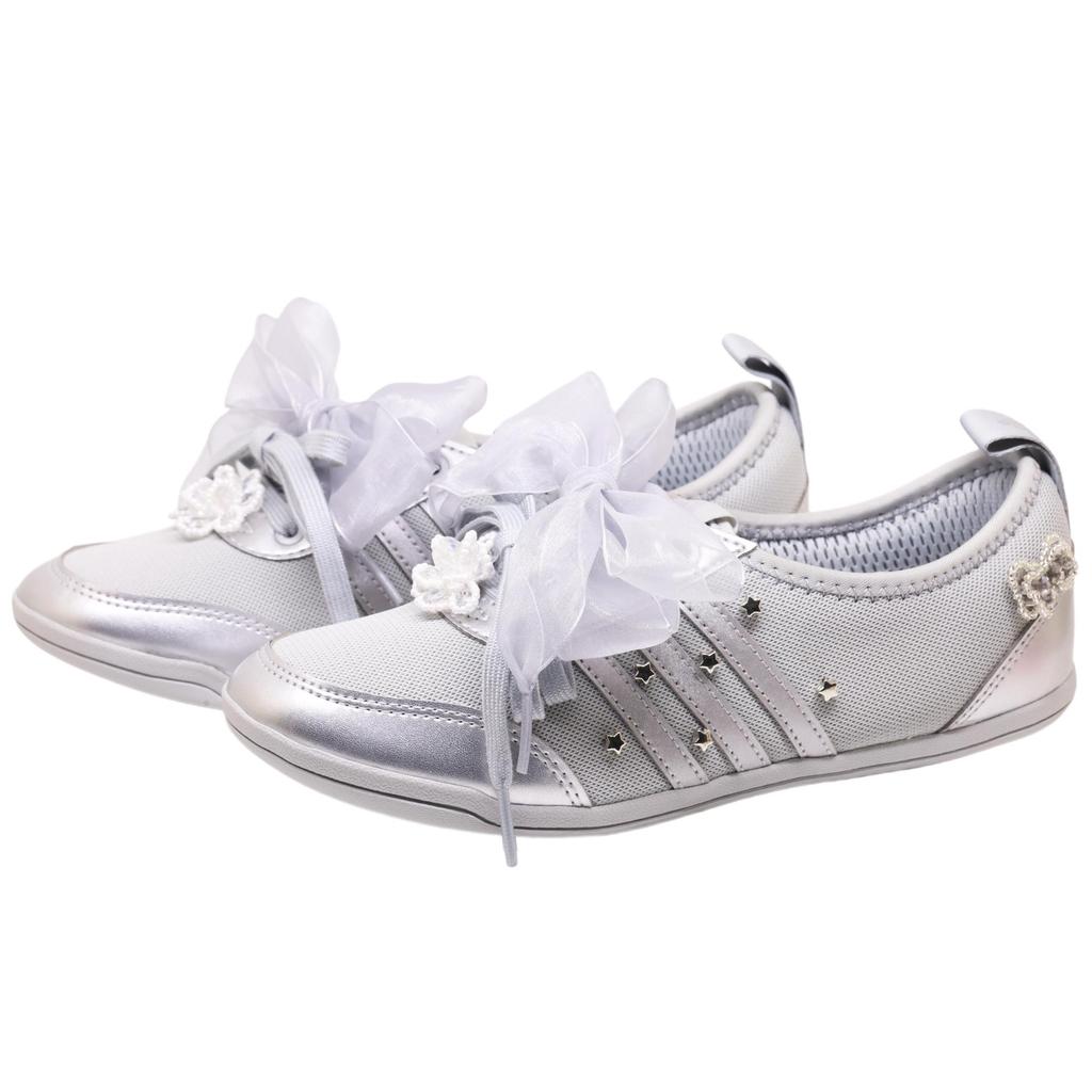 adidas Diona Ballet Fabric Slip Resistant Abrasion Resistant Low Top Skateboard Shoes Women's Silver JR7319(TeamF-)