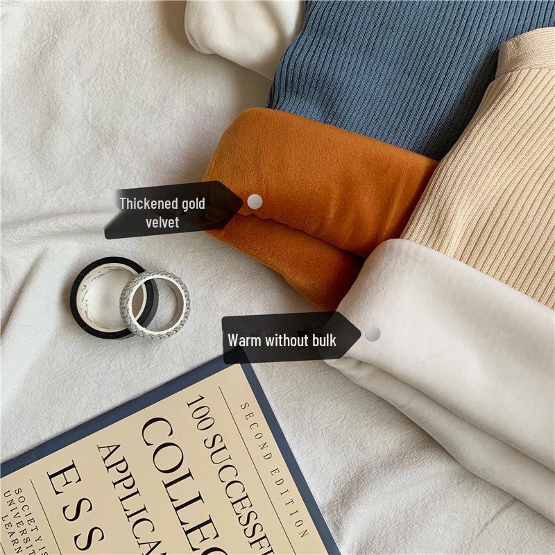 Dámské hřejivé topy bez rukávů s plusovým sametem - Slim pletená tílka vesta pro podzim/zimu 2023