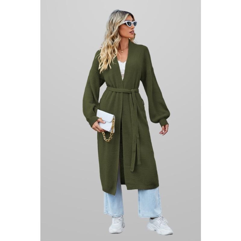 

Женский осенне-зимний однотонный вязаный кардиган, простой свободный свитер XL зелёный