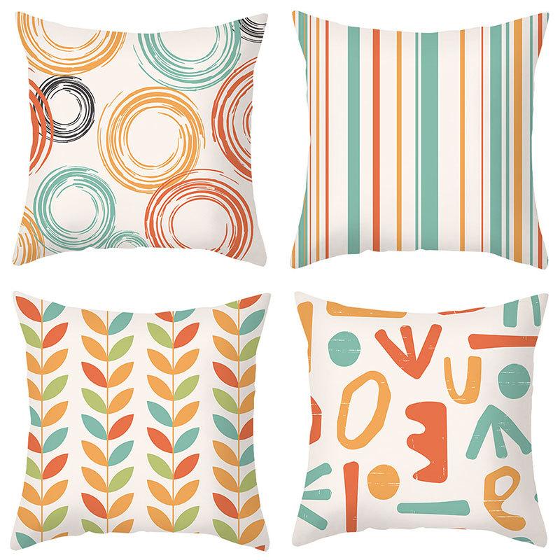 Geometric Floral Pattern Fresh Nordic Style Pillowcase Desk Lunch Break Sleeping Pillow Bedside Pillow Cushion