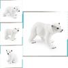Polar Bear Figurine Pvc Handmade Model For Childrens Learning And Decor
