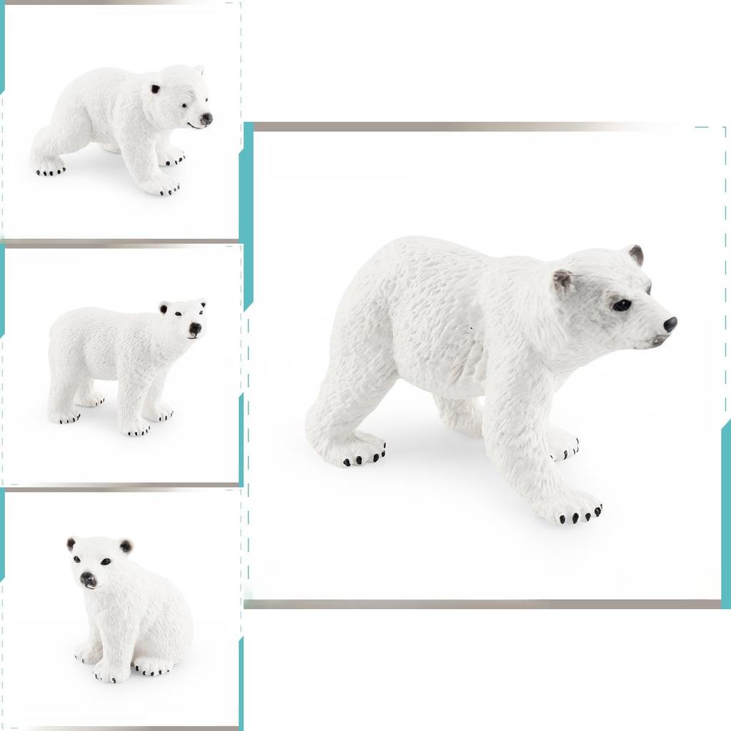 Polar Bear Figurine Pvc Handmade Model For Childrens Learning And Decor