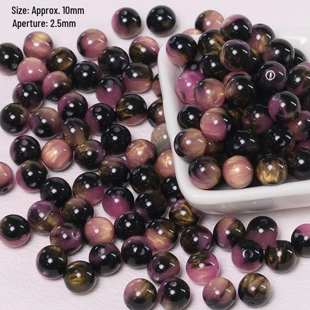 8-12mm Two-Color Iridescent Resin Beads for DIY Jewelry Making
