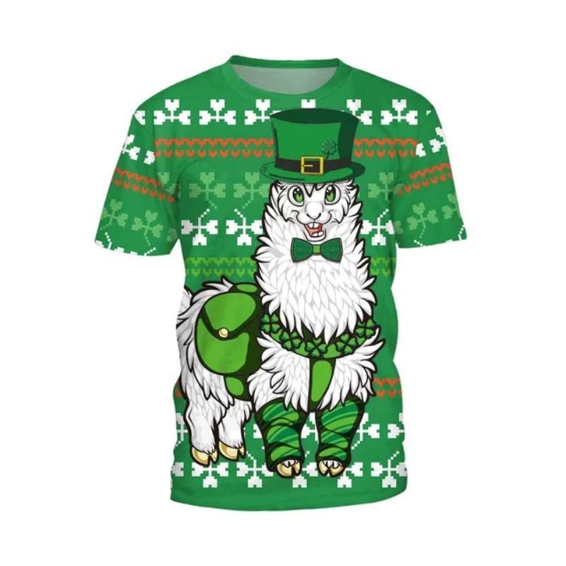 Summer Fashion Green Funny graphic t shirts Men Casual Hip Hop harajuku Printed Tees New Trend Creative Pattern Short Sleeve Top