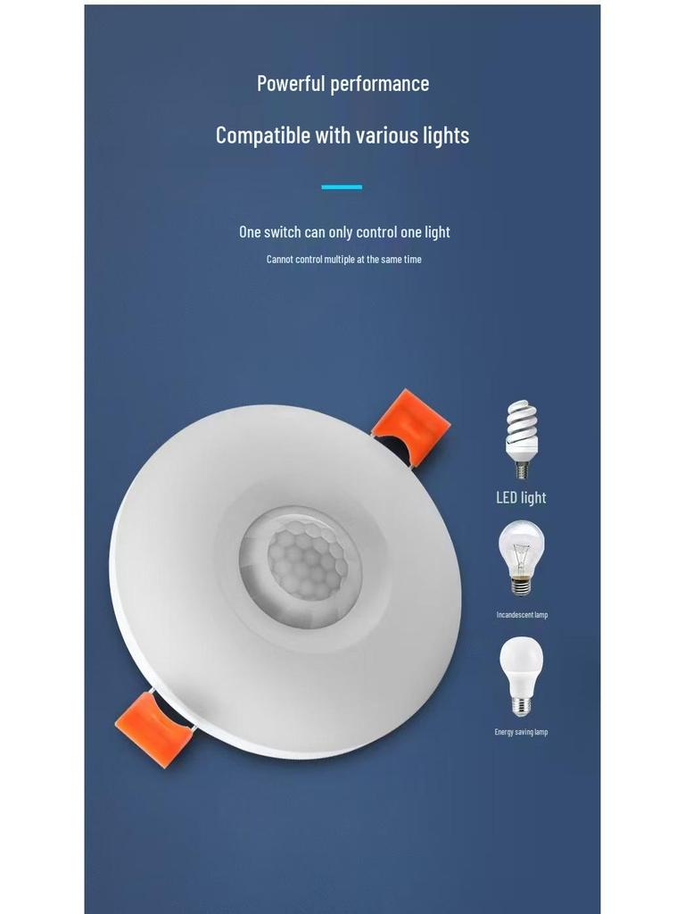 Adjustable Recessed Infrared Motion Sensor Switch 24-245V