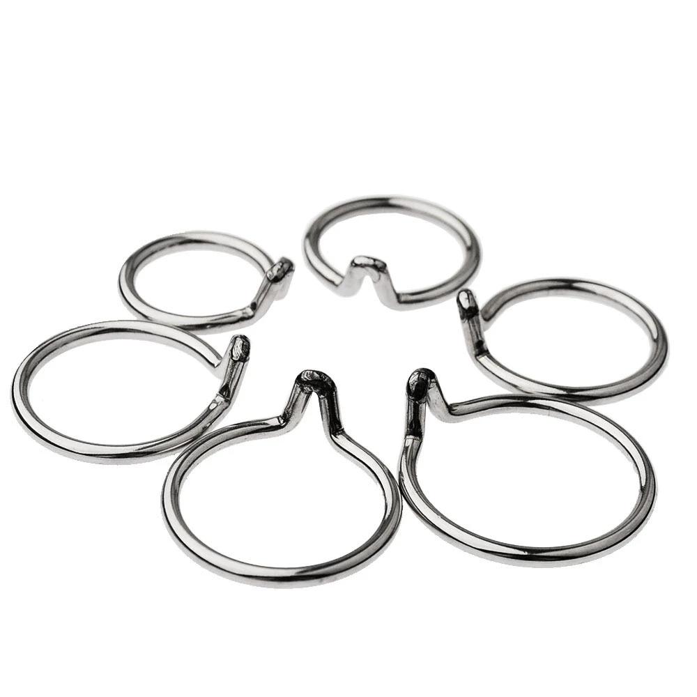 Stainless Steel Penis Rings With Hook Time Lasting Erection Sex Toys for Men Foreskin Corrector Resistance Ring Adult Supplies