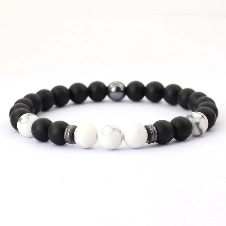 Noter Bracciale da Uomo Fatto a Mano 8mm Onice Pietra Occhio di Tigre Braccialetto di Perline Ematite Guarigione Braccialetto Regalo Uomo Accessori per il Tempo Libero