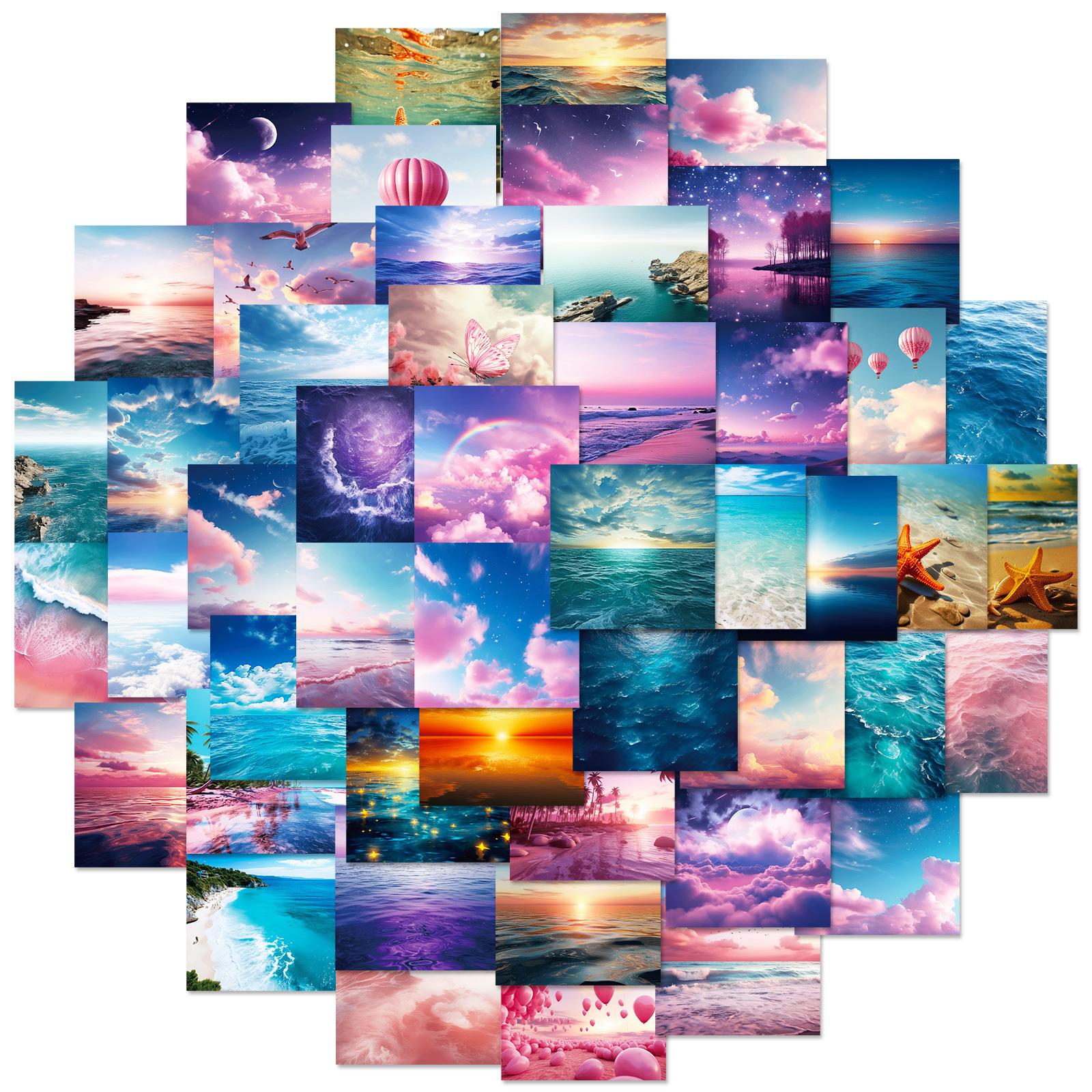 

50 Dreamy Sky And Sea Decals Colorful Auspicious Clouds And Stars Sea Landscape Decals Premium Durable Quality