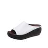 Womens New Summer Peep Toe Solid Color Wedge Slippers European and American Style