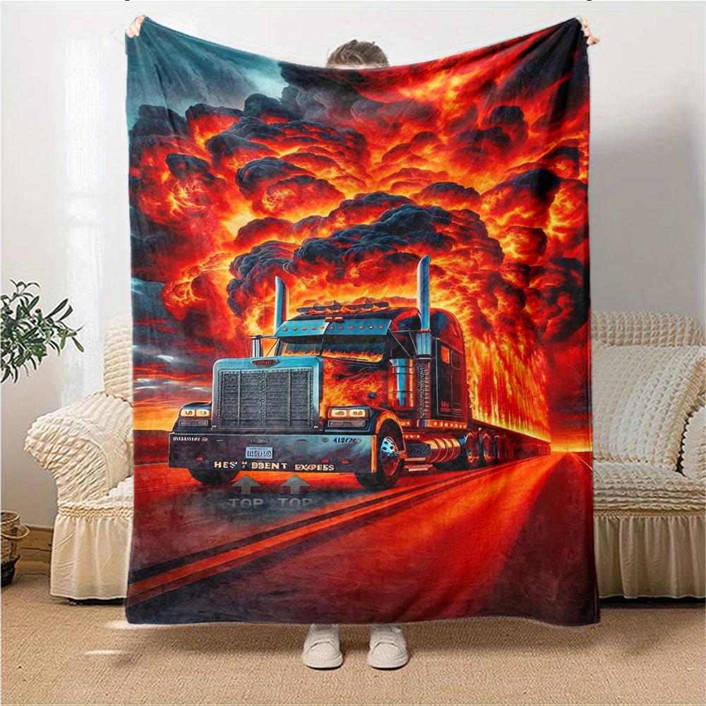 1Pc Transformers Optimus Prime Statue Blanket For Couch Bed Plush Cozy Fuzzy Blanket Super Soft Warm Blankets For Fall And Winter 091882