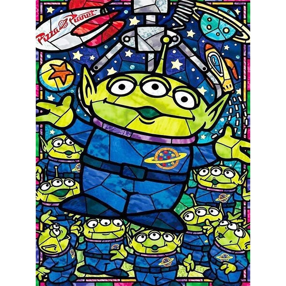 

Disney Diamond Painting Three Eyed Monster Stained Glass Style Illustration 5D Diamond Painting Art Embroidery Cross-stitch Room Decoration Round 20x30cm