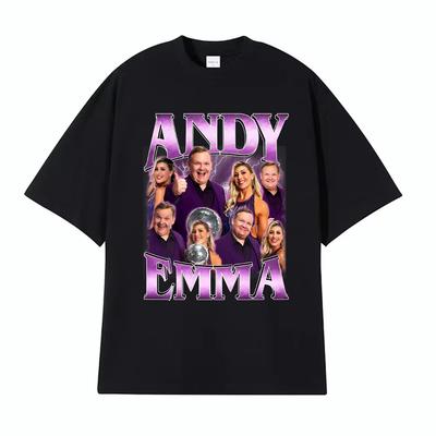 Retro Andy Emma DWTS Funny Dancing with The Stars T-shirt Fan Gift Unisex Women Clothing Fashion Cotton Short Sleeves Cozy T Shirts
