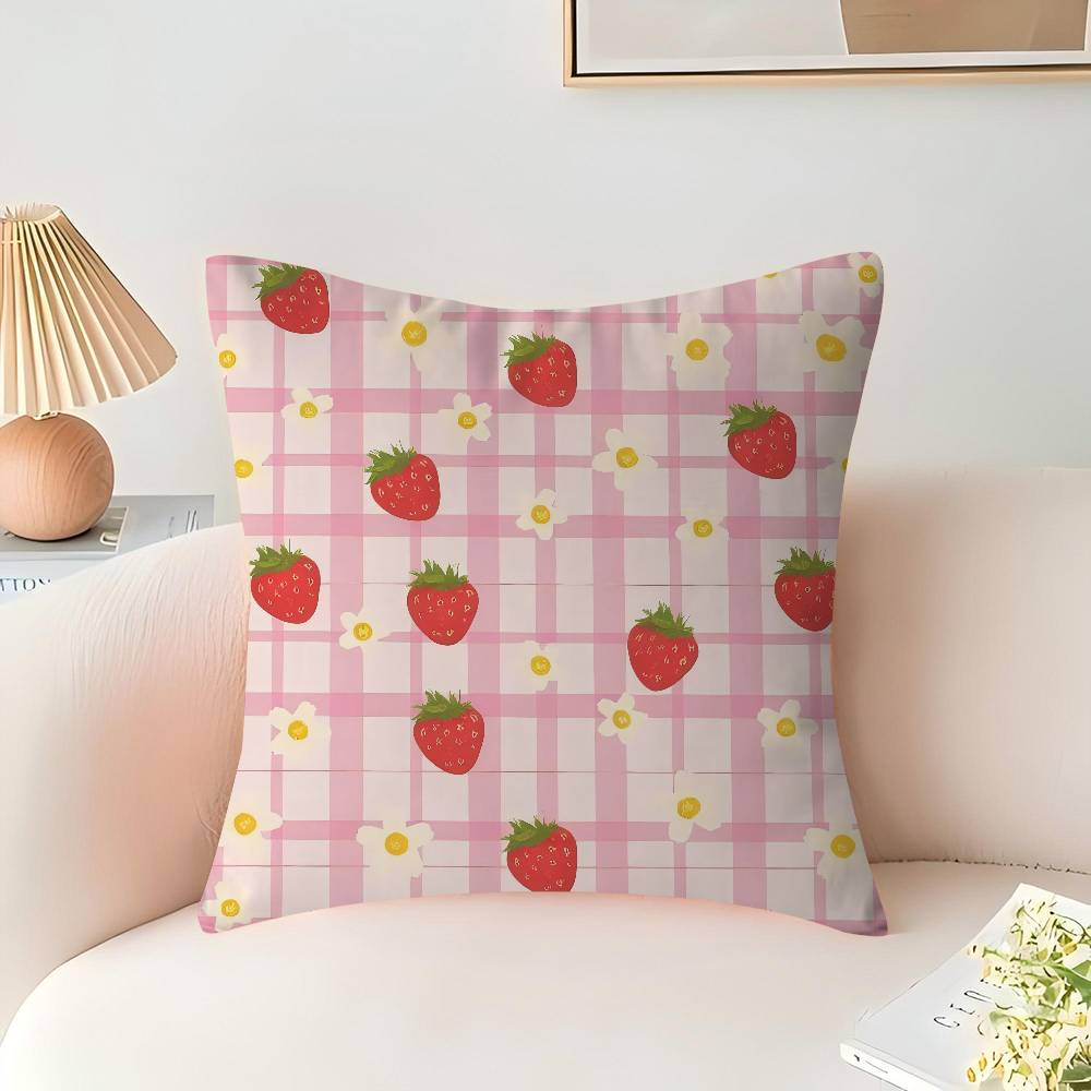 Funda de cojín con diseño lindo de fresa y arce Decoración Feliz Cosecha de Otoño Decoración Festiva Funda de almohada