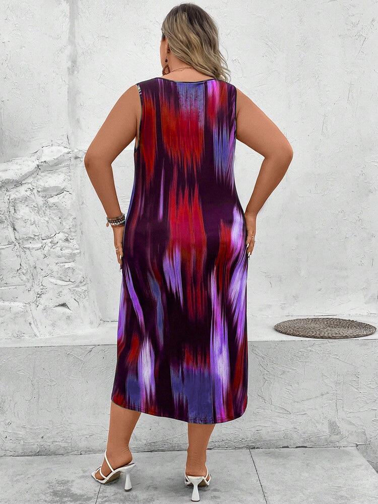 2024 Spring-Summer Trendy Plus-Size Women's Printed Dress