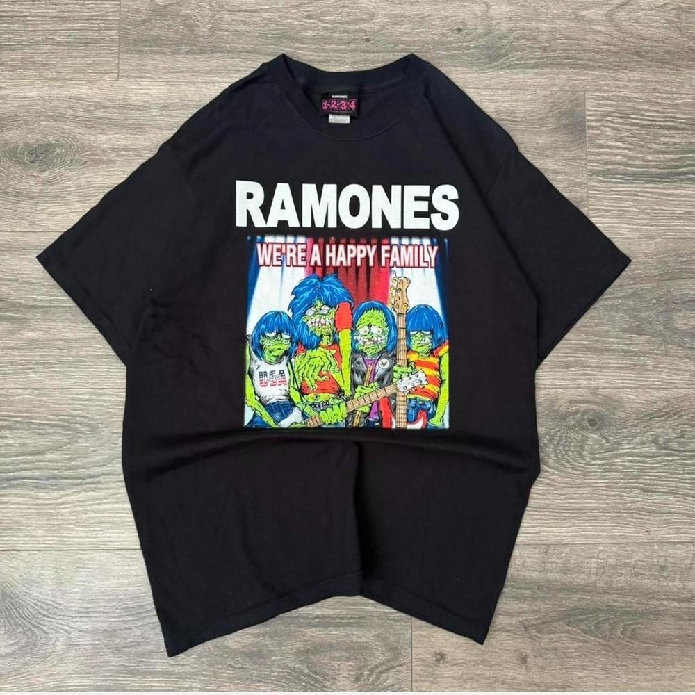 Ramones Были Счастливой Семьей рок-группа футболка VK04041 Унисекс Футболка L