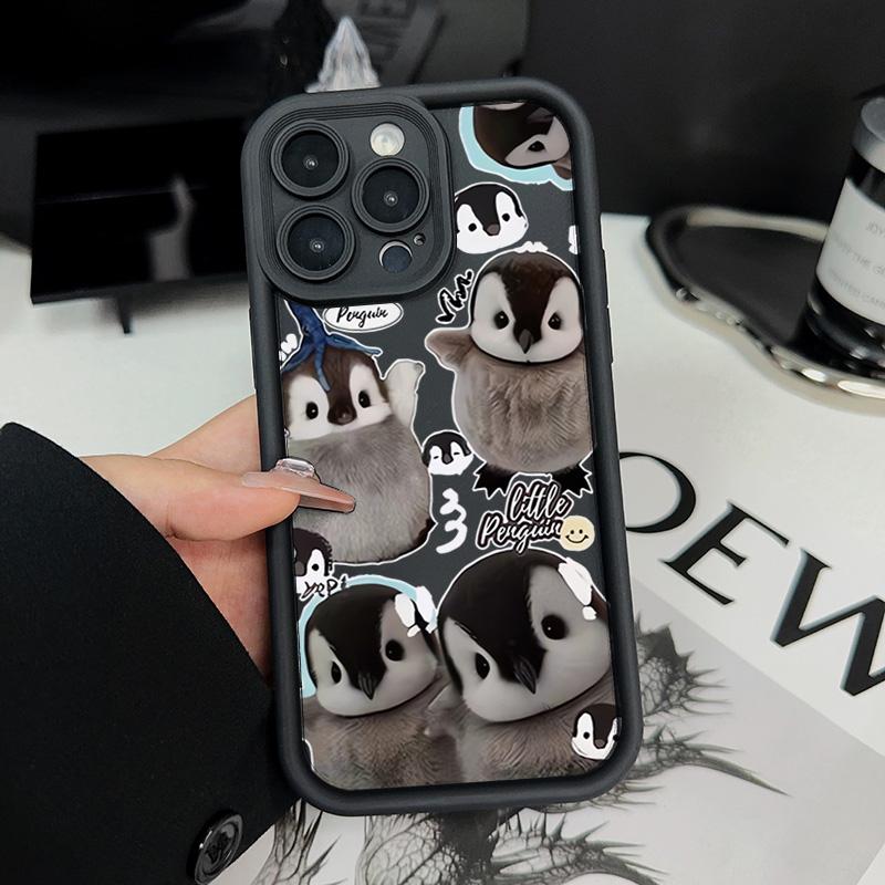 

A Penguin Meme Pattern Simple Thickened Phone Case For iPhone 17 16 15 14 13 12 11 Pro Max XS X 7 8 Plus 16e Soft Silicone Cover iPhone 16
