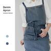 Cotton Jean Apron Denims Material Pinafore for Kitchen Cooking and Painting Unisex Design with Adjustable Straps
