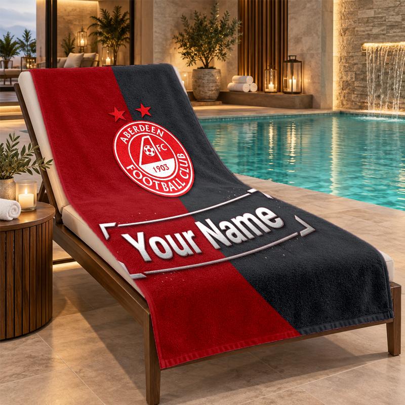 Custom Name Aberdeen Beach Towel Personalized Text Soft Towel Swimming Travel Bath Gift