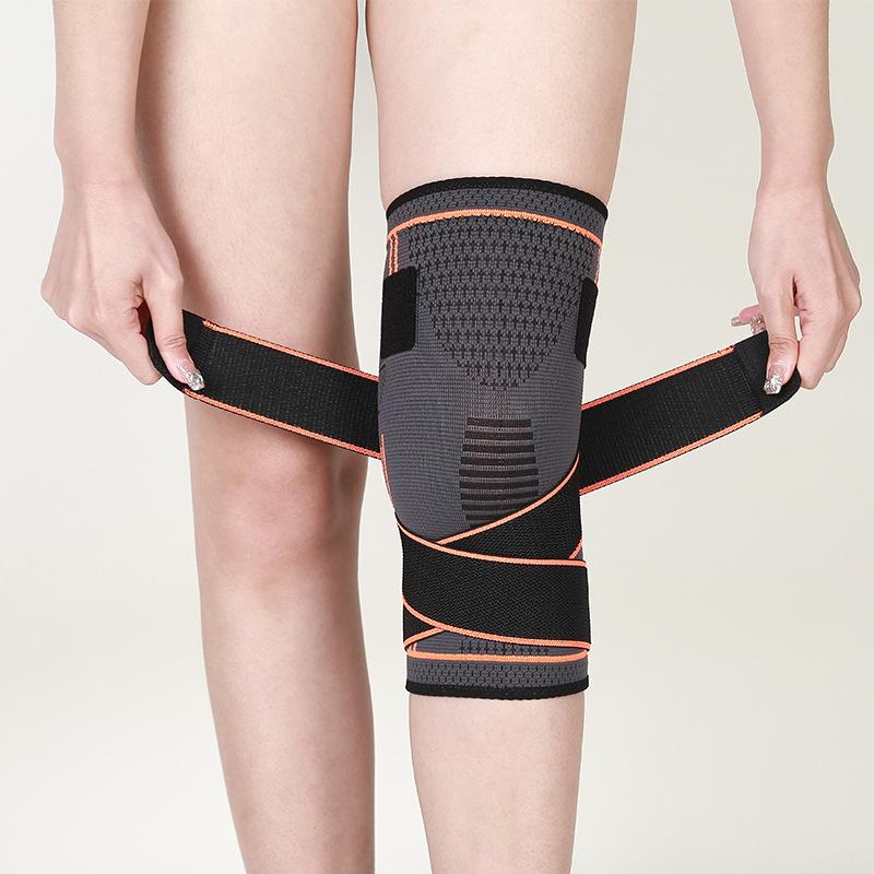 

Наколенники для езды на велосипеде, баскетбола, бега, мужские и женские дышащие силиконовые противоскользящие нейлоновые эластичные трикотажные ремни, спортивные наколенники давления XL оранжевый