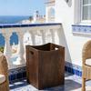 Portable Double Handle Wood Waste Basket For Easy Movement And Emptying Perfect For Home Or Offices Use