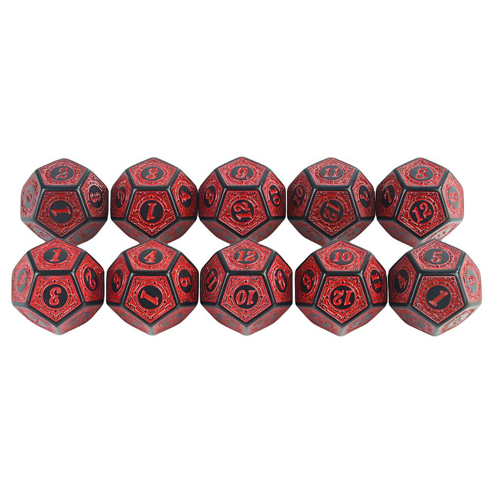 Polyhedral D12 Dice for Dice Game DND TRPG Funny Party Board Game, 10pcs Multi-sided D12 Dice