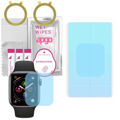 2x apgo HD HQ FLEX Ultra Şeffaf Ekran Koruyucu Apple Watch 4 için (40mm), Hidrojel Film, Esnek, Yumuşak TPU konumlandırma katmanı ile kolay kurulum
