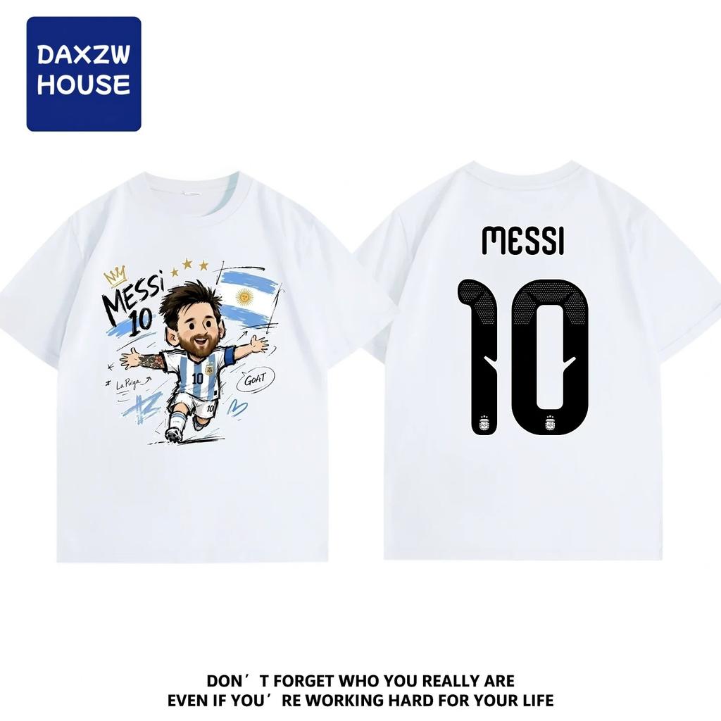 Messi 10Argentina JerseyBreathable Short Sleeve TShirt Sports Matches Training and Fan Daily Outfits Cotton Hot Selling Retro
