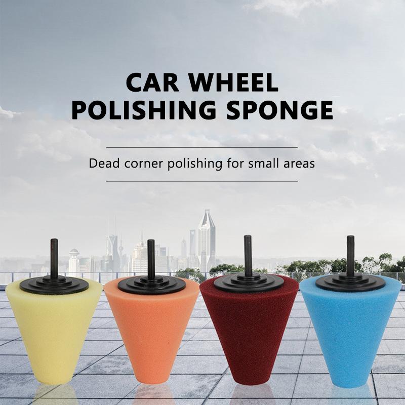 SEAMETAL 3PCS Car Tyres Foam Polishing Sponge Buffing Pad Car Polisher Tires Wheel Hub Polishing Tool