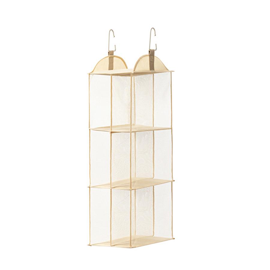 Neue Faltbare Aufbewahrungstasche für den Kleiderschrank Transparent Hängender Handtaschen-Organizer Mehrlagig mit Haken Aufbewahrungsbeutel Kleiderschrank