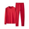 Men's Red Thermal Underwear Set - Cotton Modal Blend for Autumn/Winter