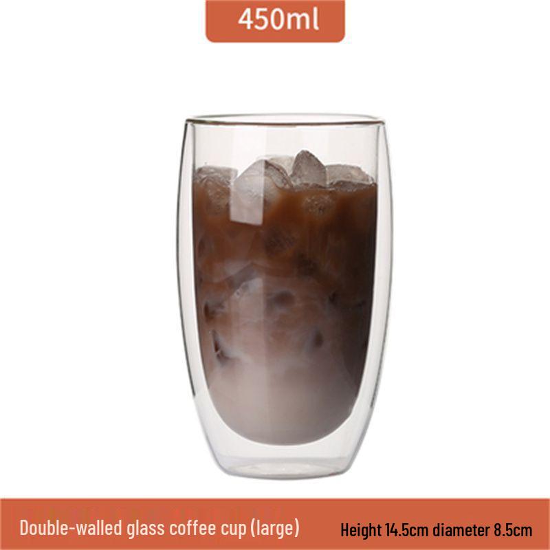Double-Layer Transparent Heat-Insulating Glass Tea Cup Set