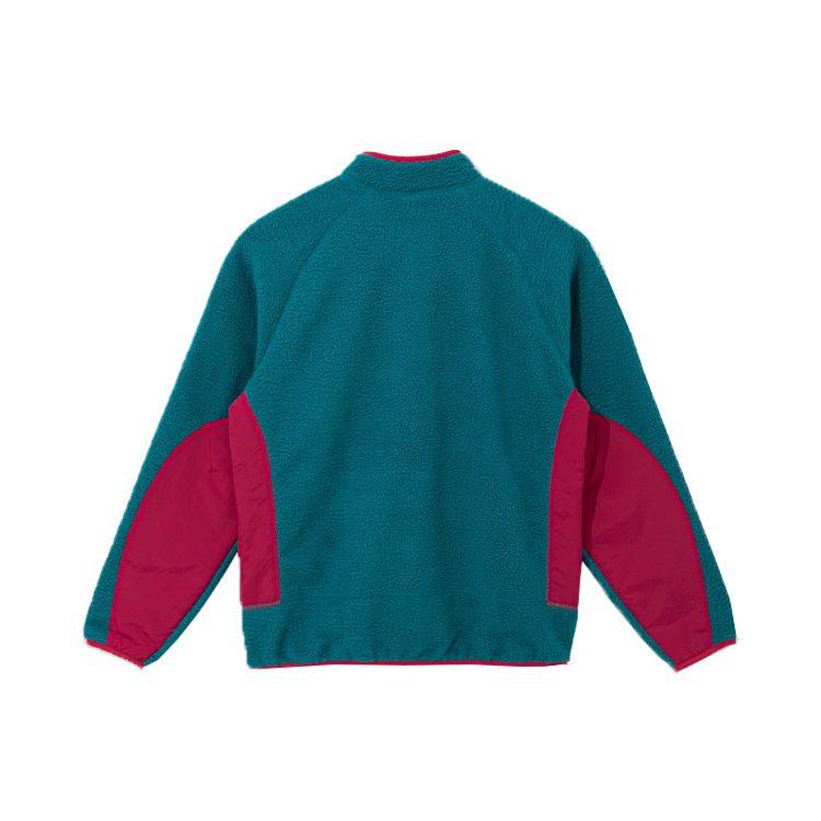 New Era FW21 Multi-Pocket Color Block Zip Fleece Jacket Unisex Jackets Blue Green 12866474