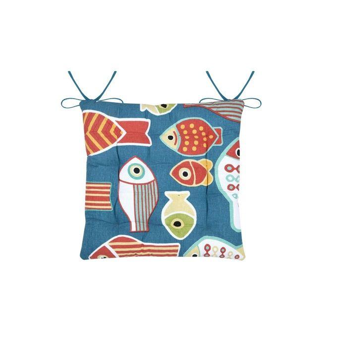 Galette de chaise marine 38x38 cm Colorfish
