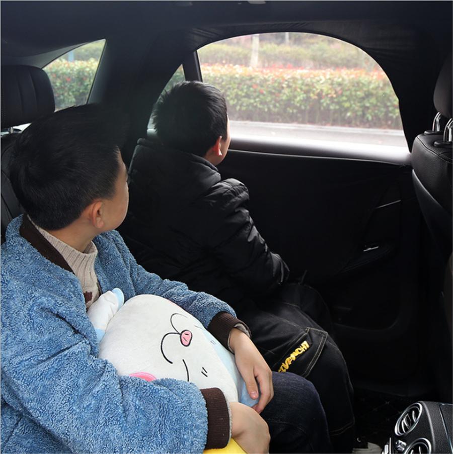 4 Pcs Double Layer +Zipper Car Side Window Sunshade Curtain Protector Mesh Cover