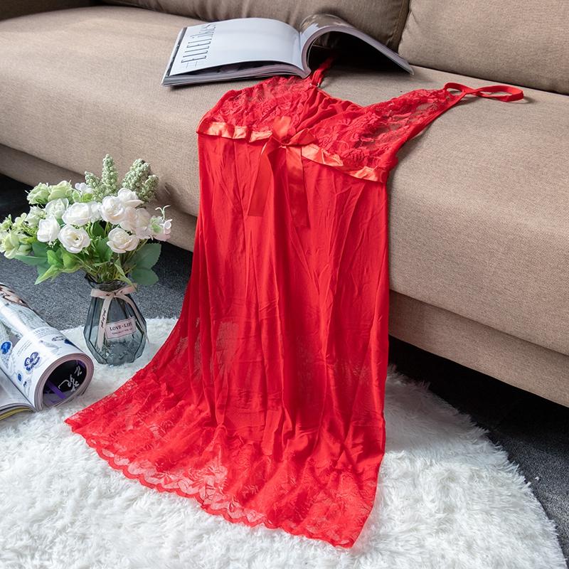 Móda Sexy Noční prádlo Velká Velikost Noční Lingerie Dámské Noční oblečení Sexy V-výstřih Krajkový Pyžamový Set Podvazková Noční košilka