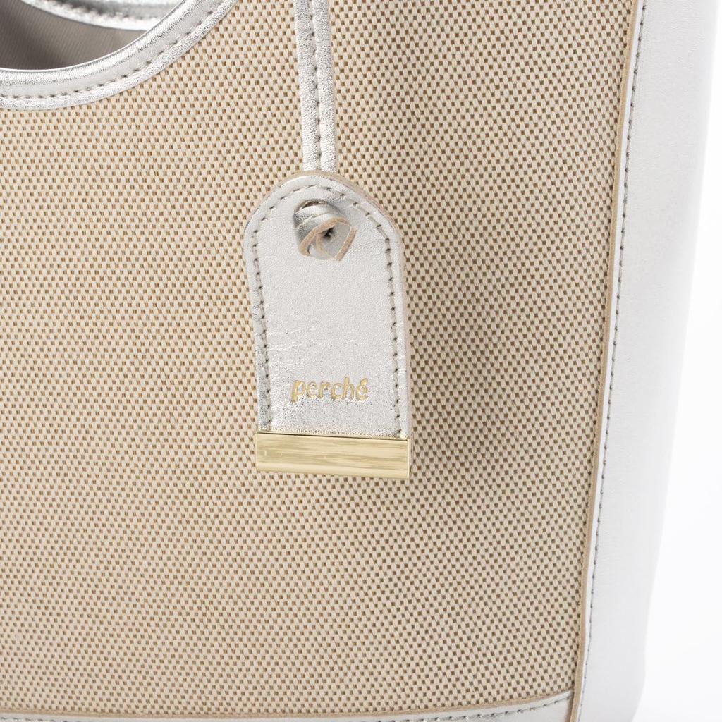 Canvas and Cowhide Trimmed Tote [Perche] 2-Way
