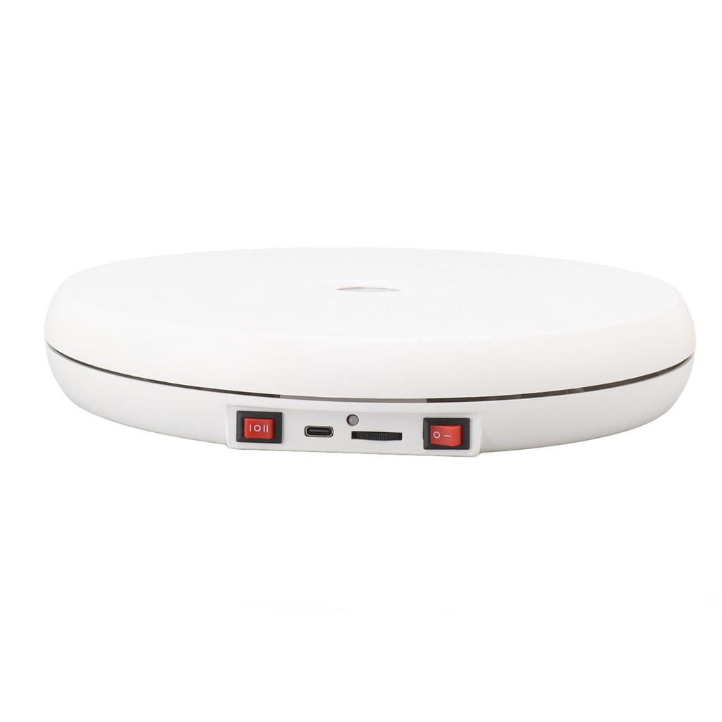 Electric Rotating Display Table LED Light 25cm Noiseless 20kg Load Capacity Turntable Display Stand for Jewelry