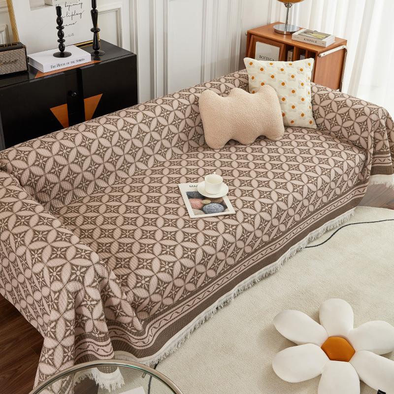 Waffle Sofa Cover Blanket Jacquard Non-slip Sofa Towel for Living Room Furniture Decor Tapestry Couch Cover Universal Sofa Towel