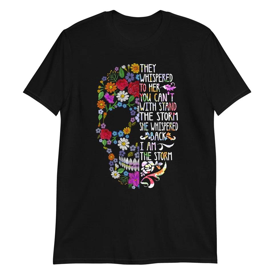 

Gothic Flower Skull Unisex T-Shirt, Grunge, Death, Biker, Emo, Rock, Metal, Evil XL