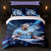 Erling Haaland Custom Name Text Bedding Set 1 Duvet Cover+2 Pillowcases Soccer Logo Personalized Gift For Special Occasion Bedroom Decor