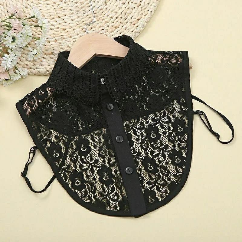 Fake Collar New Women Spring Autumn Versatile Sweaters Fashion Trend Lace Chiffon Popular Western Decorative